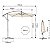 Kit Ombrelone Lateral Suspenso 2,5 Metros TAIPU Bege + Base 45kg Portátil - AMZ - Imagem 5