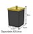 Lixeira Quadrada 6,5 Litros Cesto De Lixo Preto/Dourado Para Banheiro Cozinha - 530PTD Future - Imagem 5
