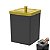 Lixeira Quadrada 6,5 Litros Cesto De Lixo Preto/Dourado Para Banheiro Cozinha - 530PTD Future - Imagem 1