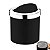 Lixeira 5 Litros Tampa Cesto De Lixo Basculante Para Cozinha Banheiro  Preto/Cromado - 1216PTC Future - Imagem 1