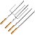 Kit 2 Espetos Simples + 1 Triplo + 1 Costelao Inox Com Roldana Para Churrasqueira Rotativa Cabo Madeira - Matrinox - Imagem 1