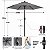 Kit Ombrelone Guarda Sol Ipanema 2,5m Articulado Preto com Base Revestida Madeira Jardim Piscina Praia - AMZ - Imagem 6