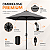 Kit Ombrelone Guarda Sol Ipanema 2,5m Articulado Preto com Base Revestida Madeira Jardim Piscina Praia - AMZ - Imagem 3