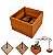 Base de Madeira Para Ombrelone 52x52cm Caixa Floreira - Cor Mel AMZ - Imagem 1