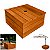 Base de Madeira Para Ombrelone 72x72cm Com Tampa Mesa - Cor Mel AMZ - Imagem 1