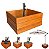 Base de Madeira Para Ombrelone 72x72cm Com Haste - Cor Mel AMZ - Imagem 1