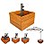 Base de Madeira Para Ombrelone 52x52cm Com Haste - Cor Mel AMZ - Imagem 1