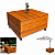 Base de Madeira Mesa Com Rodas Para Ombrelone 72x72cm Com Tampa Haste - Cor Mel AMZ - Imagem 1