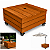 Base de Madeira Com Rodas Para Ombrelone 72x72cm Com Tampa Mesa - Cor Mel AMZ - Imagem 1