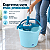 Kit Balde Plástico 12 Litros com Espremedor + Organizador Para Limpeza Azul - Mor - Imagem 5