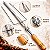 Espeto Triplo Inox Com Roldana Para Frango Aberto Cabo Madeira - 428 Matrinox - Imagem 3