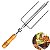 Espeto Triplo Inox Com Roldana Para Frango Aberto Cabo Madeira - 428 Matrinox - Imagem 1