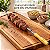 Espeto Inox Para Churrasco Cabo Madeira + Roldana Móvel 85cm 1,20mm - 2 Matrinox - Imagem 4