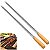 Kit 2 Espeto Inox Reforçado Longo Para Cupim Churrasqueira Cabo Madeira 120cm - 145 Matrinox - Imagem 1