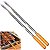 Kit 2 Espeto Largo Para Costelão Churrasco Inox Cabo Madeira 105cm - 109 Matrinox - Imagem 1
