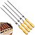 Kit 4 Espeto Inox Para Churrasco Cabo Madeira + Roldana Móvel 85cm 1,20mm - 2 Matrinox - Imagem 1