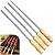 Kit 3 Espeto Simples Inox + 1 Espeto Para Coração Churrasco Cabo Madeira 85cm 1,20mm - Matrinox - Imagem 1