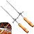 Kit 2 Espeto Inox Para Coração 85cm + 2 Apoio Para Churrasco - Matrinox - Imagem 1