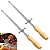 Kit 2 Espeto Simples Inox 85cm + 2 Apoio Para Churrasco - Matrinox - Imagem 1