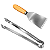 Kit Espátula Inox Para Hambúrguer + Pegador de Carne Pinça - Matrinox - Imagem 1