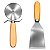 Kit Cortador De Pizza + Espátula Inox Para Hambúrguer Cabo Madeira - Matrinox - Imagem 1