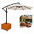 Ombrelone Lateral Suspenso 3m Kauai Bege + Base Madeira Com Rodas - AMZ - Imagem 1