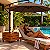 Ombrelone Lateral Suspenso 3m Kauai Marrom + Base Madeira Com Rodas - AMZ - Imagem 2