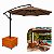 Ombrelone Lateral Suspenso 3m Kauai Marrom + Base Madeira Com Rodas - AMZ - Imagem 1