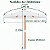 Ombrelone Central de Madeira 2 Metros Itapema Bagum Branco - 201601 Belfix - Imagem 6