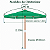 Ombrelone Central de Madeira 2 Metros Itapema Bagum Verde - 201603 Belfix - Imagem 6
