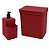 Kit Lixeira 2,5L Dispenser Porta Detergente Líquido Esponja Single Organizador Pia Cozinha Coza - Vermelho - Imagem 1