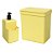 Kit Lixeira 2,5L Dispenser Porta Detergente Líquido Esponja Single Organizador Pia Cozinha Coza - Amarelo - Imagem 1
