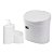 Kit Lixeira 4L Com Tampa Dispenser Detergente Porta Esponja Com Rodinho Coza - Branco - Imagem 1
