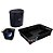 Kit Lixeira 2,5L Organizador De Pia Porta Detergente Escorredor De Louças Basic Preto - Coza - Imagem 1