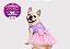 Vestido para Cachorro Bulldogue Luxo Princesa Borboleta 3D Rosa com Tule e Laço Gaby Moda Pet Roupa Pet Feminina - Imagem 2
