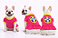 Vestido para Cachorro Bulldogue Brasil Copa CBF Rosa Roupa Pet Torcida com Babado Gaby Moda Pet - Imagem 2