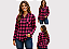 Camisa Xadrez Feminina Rosa Tal Mãe Gaby Moda Pet - Imagem 2