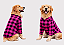 Camisa Pet Xadrez Rosa Manga Longa Gaby Moda Pet Golden Retrivier - Imagem 1