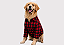 Camisa Pet Xadrez Vermelho Manga Longa Gaby Moda Pet Golden Retrivier - Imagem 1