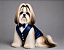 Terno Azul Marinho para Cachorro em Tecido Prada Acetinado com Guia – Linha Premium - Imagem 1