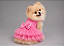 Vestido de Festa para Cachorro Rosa com Saia de Tule – Vestido Pet para Raças Pequenas e Grandes + Guia e Laço Penteado - Imagem 1