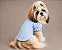 Roupa para Cachorro Porte Pequeno Feminina Azul Bebê – Blusa 100% Algodão Canelada com Babado - Imagem 1