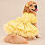 Vestido Pet Princess Premium 100% Algodão com Tule e Laço Porte Grande Poa Amarelo – Sob Encomenda - Imagem 1