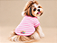 Camiseta Pet Petit Listrada Rosa e Branca 50% Algodão – Gaby Feulo Moda Pet Porte Pequeno - Imagem 1
