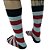 Meia Masculina Cano Alto Casual Fun Listras Cinza e Vermelho - Imagem 2