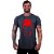 Camiseta Longline Masculina Manga Curta MXD Conceito Crânio Vermelho - Imagem 4