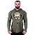 Camiseta Manga Longa Longline Com Touca MXD Conceito Caveira Lenhador - Imagem 4