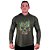 Camiseta Manga Longa Longline Com Touca MXD Conceito Caveira Quadriculada - Imagem 1