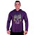 Camiseta Manga Longa Longline Com Touca MXD Conceito Caveira Quadriculada - Imagem 3