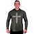 Camiseta Manga Longa Longline Com Touca MXD Conceito Cruz Motivacional - Imagem 1